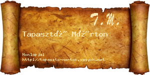 Tapasztó Márton névjegykártya